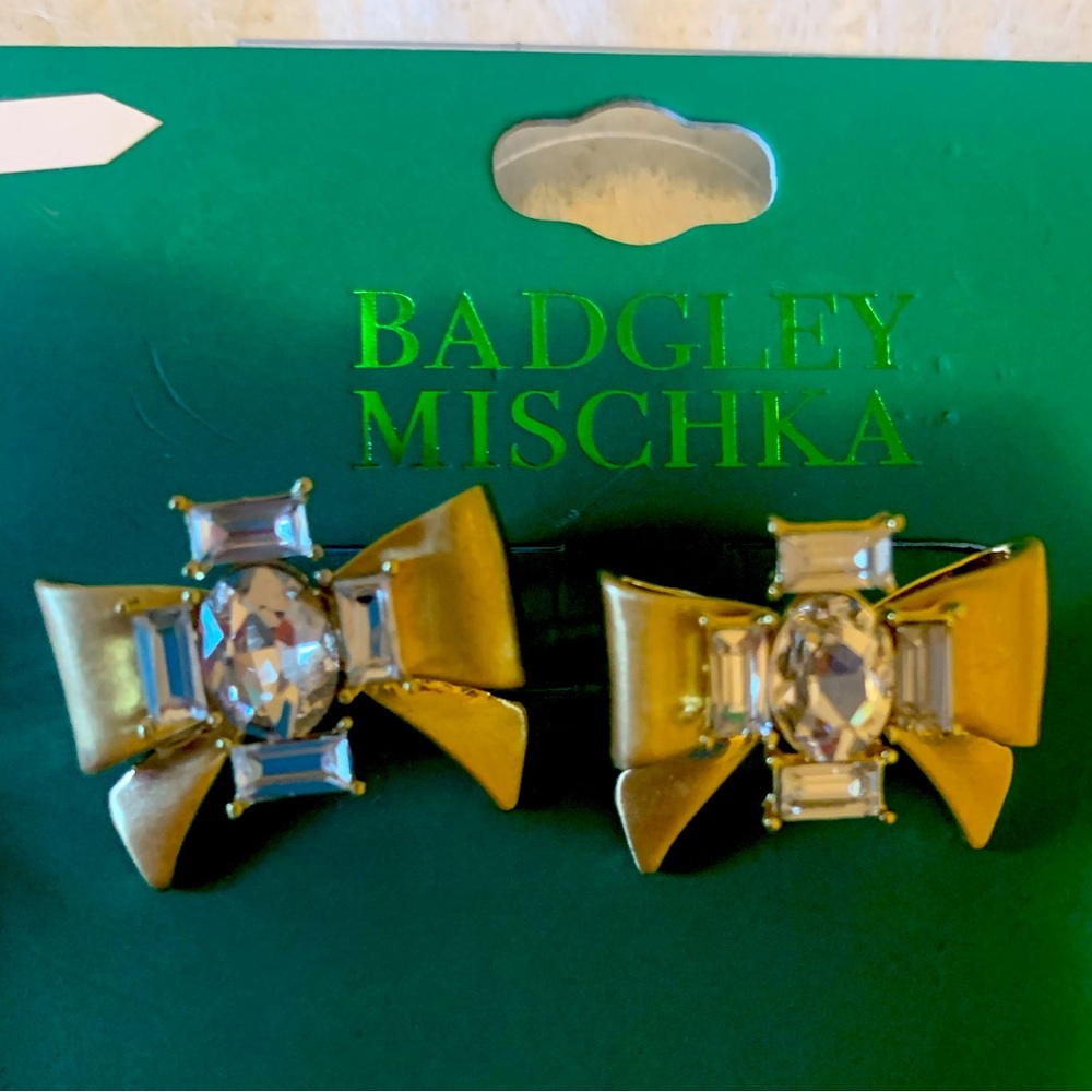 Badgley Mischka Rhinestone Bow earrings
